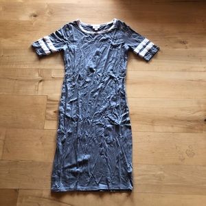 Grey varsity striped lulaRoe dress